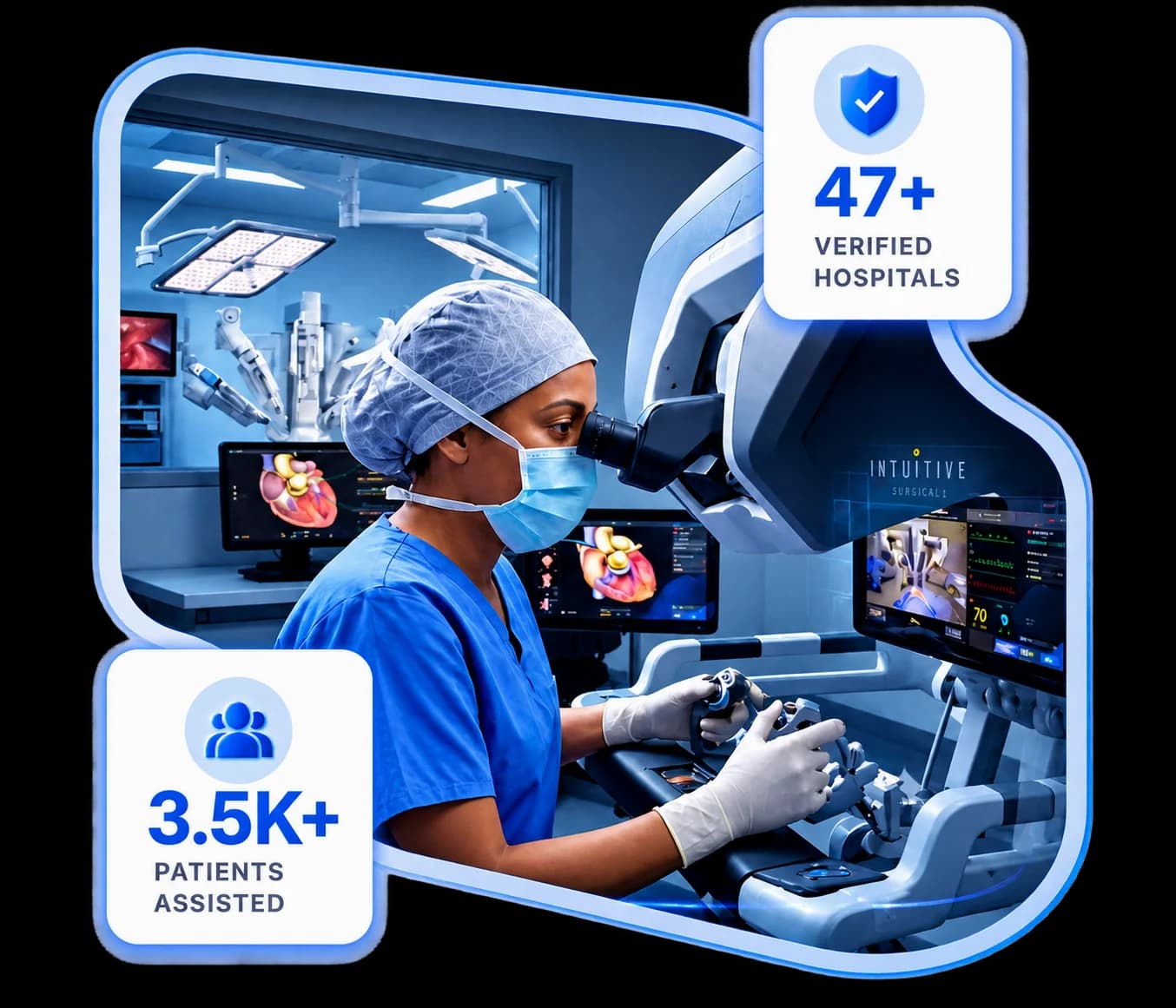 Surgeons performing advanced robotic surgery